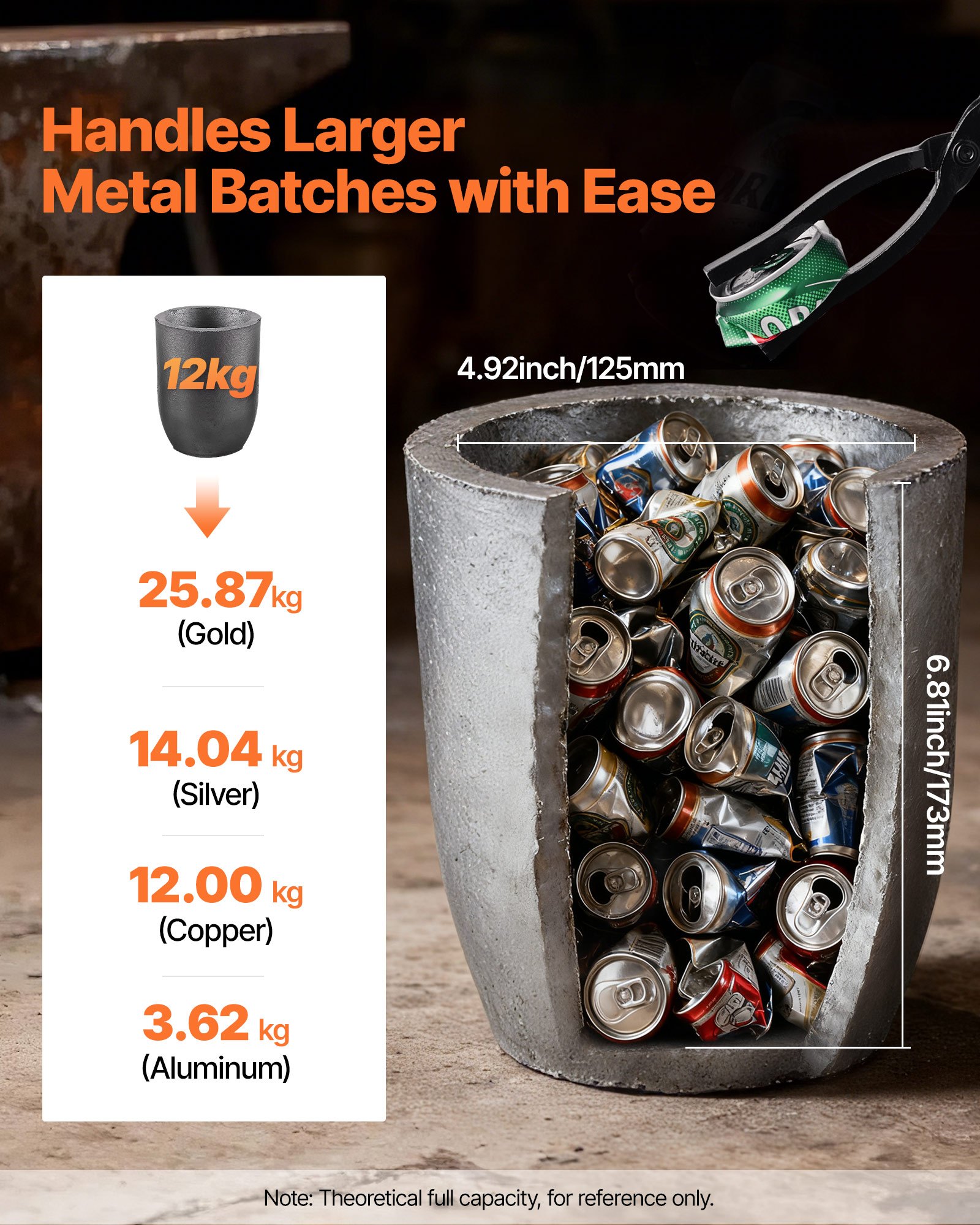 VEVOR 12KG Propane Smelting Furnace Kit Melting Furnace Double Burners 2700℉