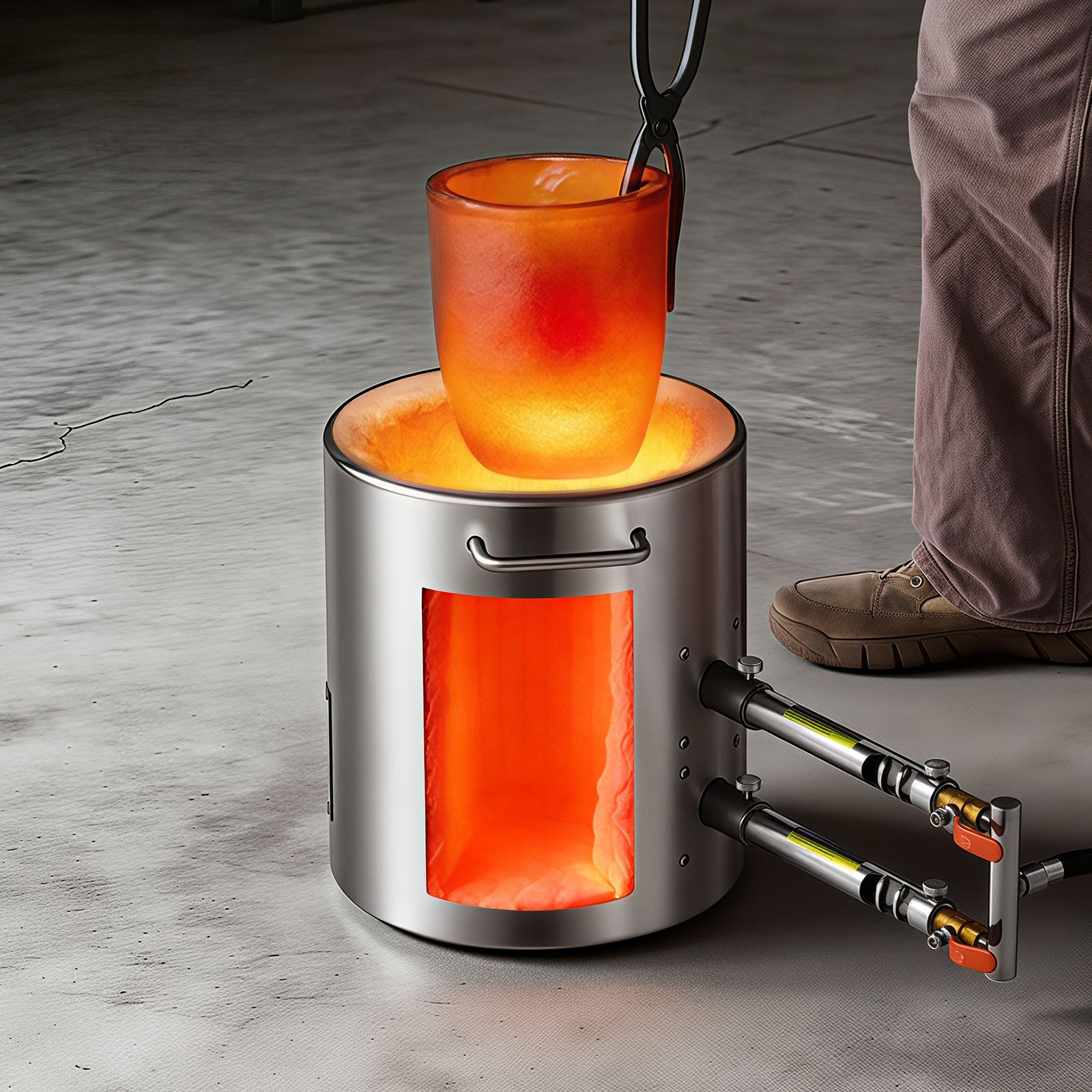 VEVOR 12KG Propane Smelting Furnace Kit Melting Furnace Double Burners 2700℉