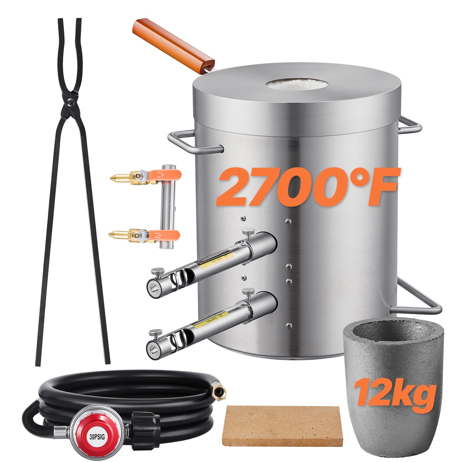 VEVOR 12KG Propane Smelting Furnace Kit Melting Furnace Double Burners 2700℉