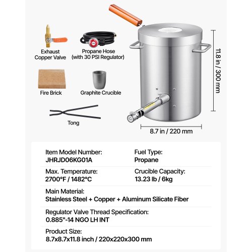 Smeltoven Kit, 1150℃/2102 ℉ Automatische Digitale Smeltoven Machine Met