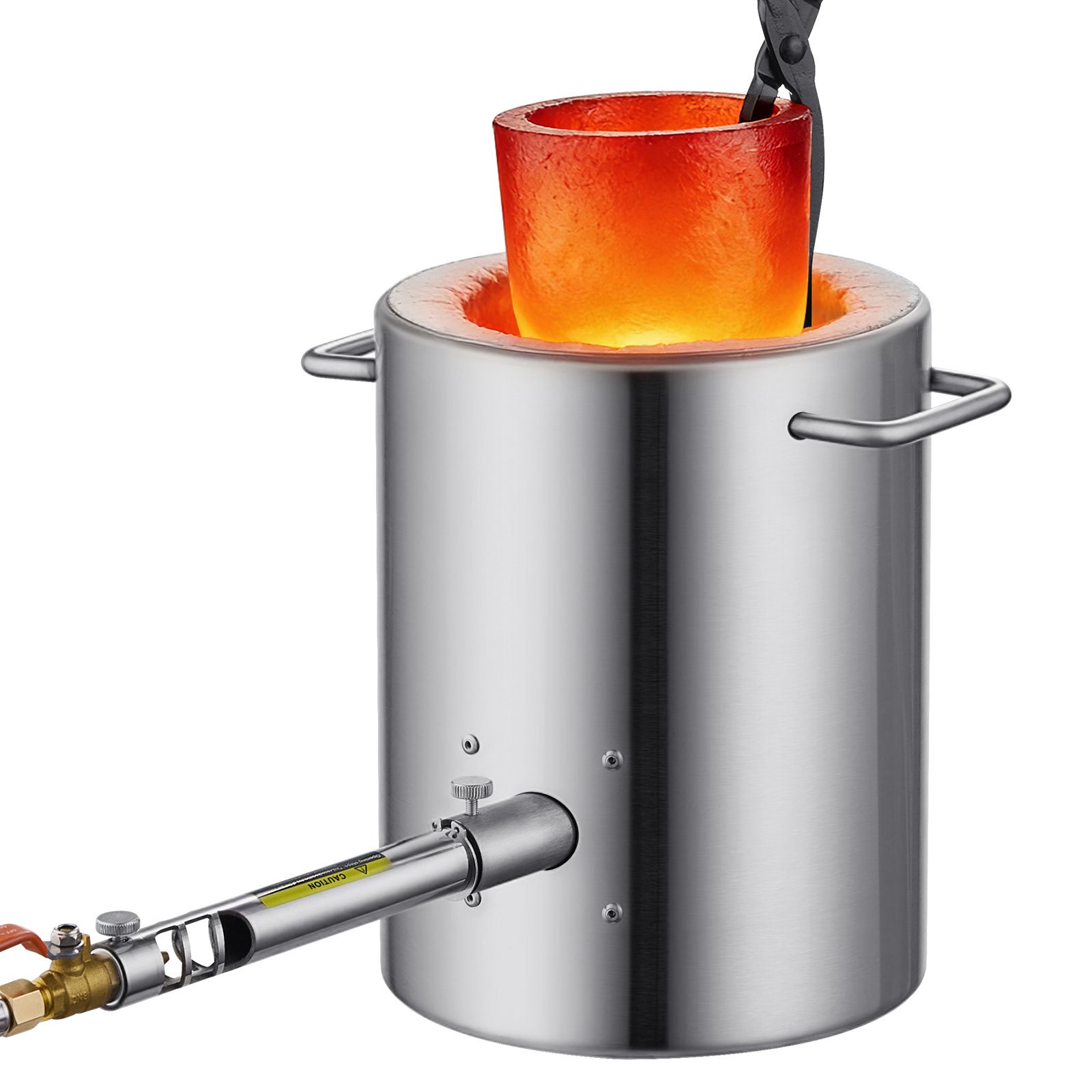 VEVOR 6KG Propane Melting Furnace Kit, Large Capacity Foundry Home Kilns, Blacksmithing Forge with Crucible & Tongs Kiln, Stainless Steel, For Metal Scrap Recycle, Gold Copper Silver Casting