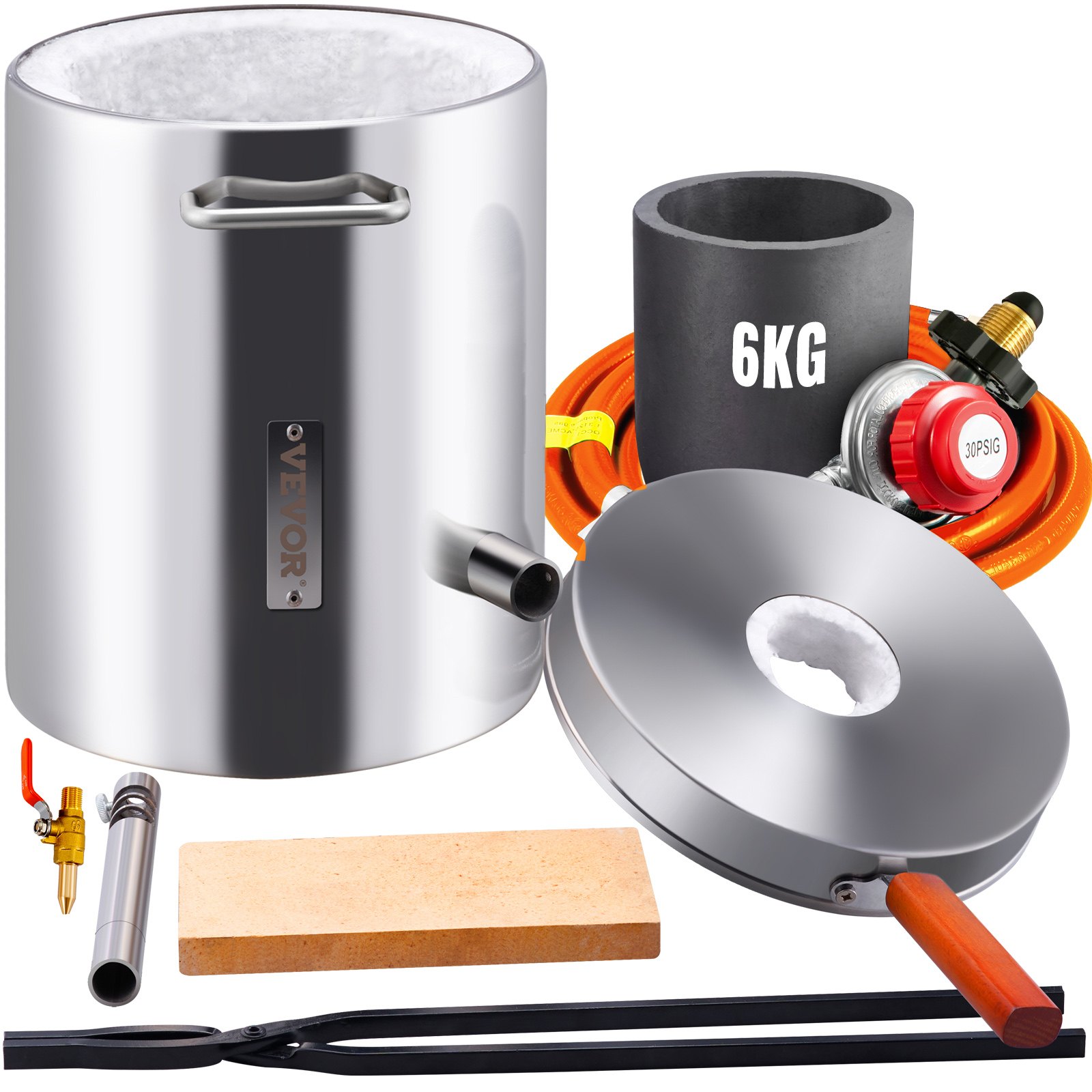 VEVOR 6KG Propane Smelting Furnace Kit Melting Furnace Stainless Steel 2700℉