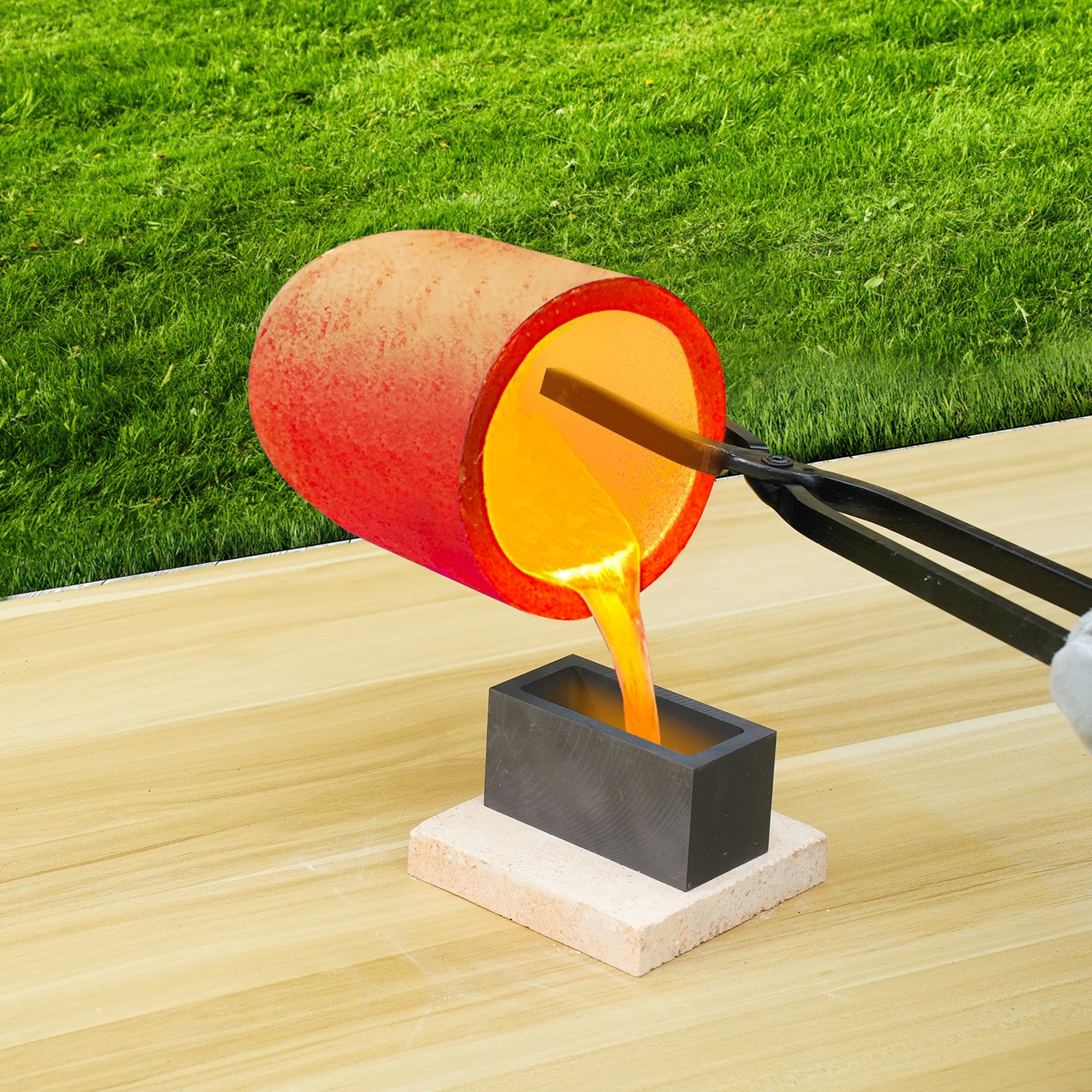 VEVOR Propane Melting Furnace Kit, 16KG/35lbs Gas Metal Melting Furnace Kit, Dual Burner Foundry Home Kiln with Crucibles and Tongs, Smelting Casting Tool for Gold Silver Copper Aluminum Metal Recycle