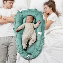 VEVOR - Cama nido para bebé, 100 % algodón, suave, para recién nacidos, con reposacabezas