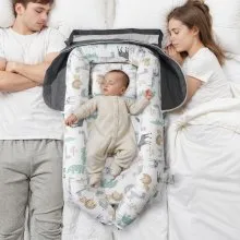 VEVOR Baby Lounger Baby Nest Sleeper para recién nacidos 100 % algodón con reposacabezas