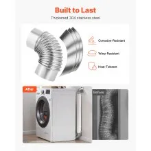 90 Degree Dryer Vent Elbow 4in Vent Kit with 4 Clamps & Aluminum Foil Tape 2Pack