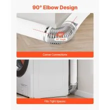 90 Degree Dryer Vent Elbow 4in Vent Kit with 4 Clamps & Aluminum Foil Tape 2Pack