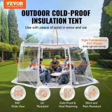 VEVOR Sports Tent Instant Pop-Up Tent Shelter Weather Proof 8-10 People Clear