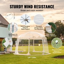 VEVOR Sports Tent Instant Pop-Up Tent Shelter Weather Proof 8-10 People Clear