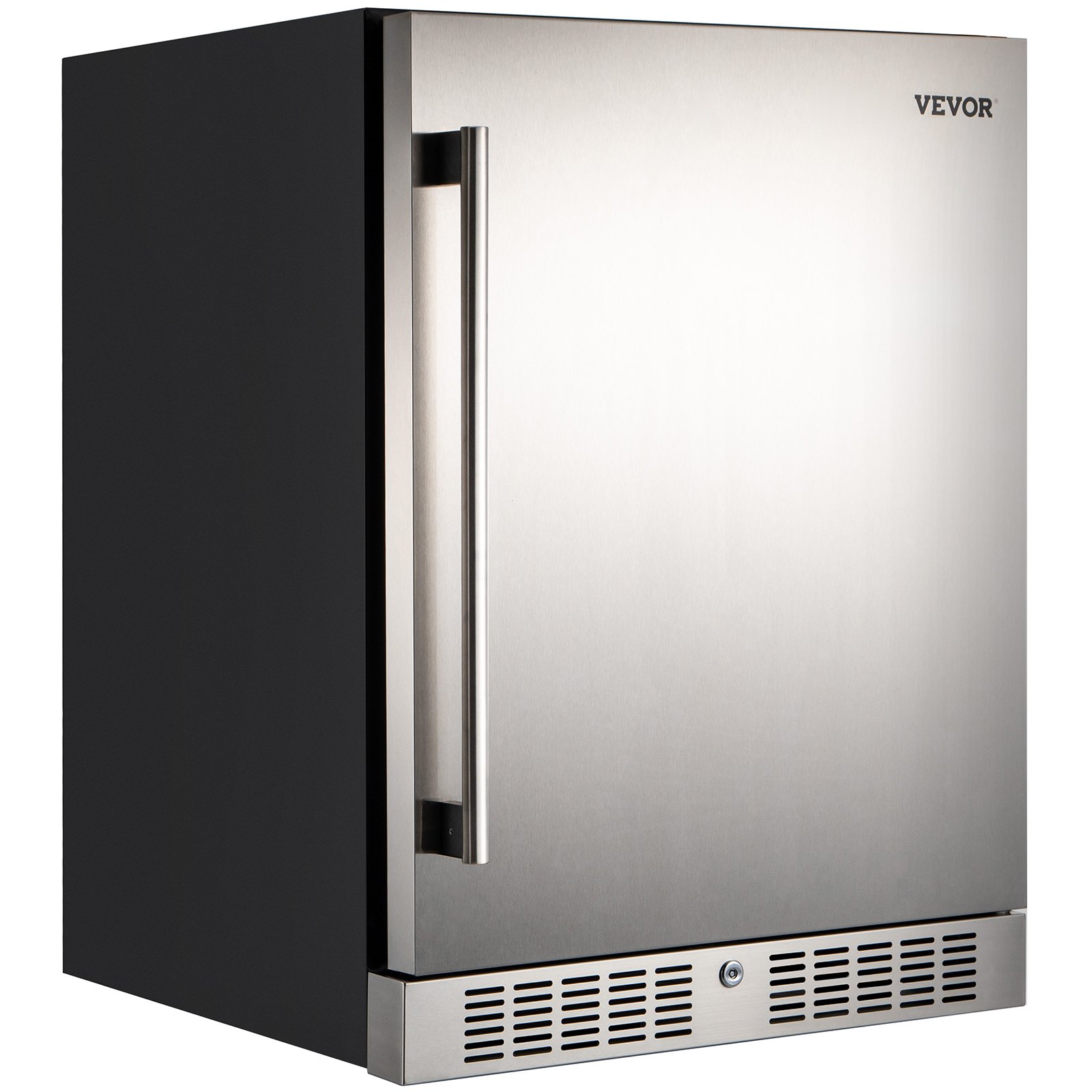 24'' Built-in Beverage Cooler, 5.3 cu.ft. Stainless Steel Beverage Refrigerator w/Embraco Compressor, 142 Can Beer Fridge for Home Bar Office Outdoor Indoor Use, 150L, Black & Silver 24'' Built-in Beverage Cooler, 5.3 cu.ft. Stainless Steel Beverage Refrigerator w/Embraco Compressor, 142 Can Beer Fridge for Home Bar Office Outdoor Indoor Use, 150L, Black & Silver
