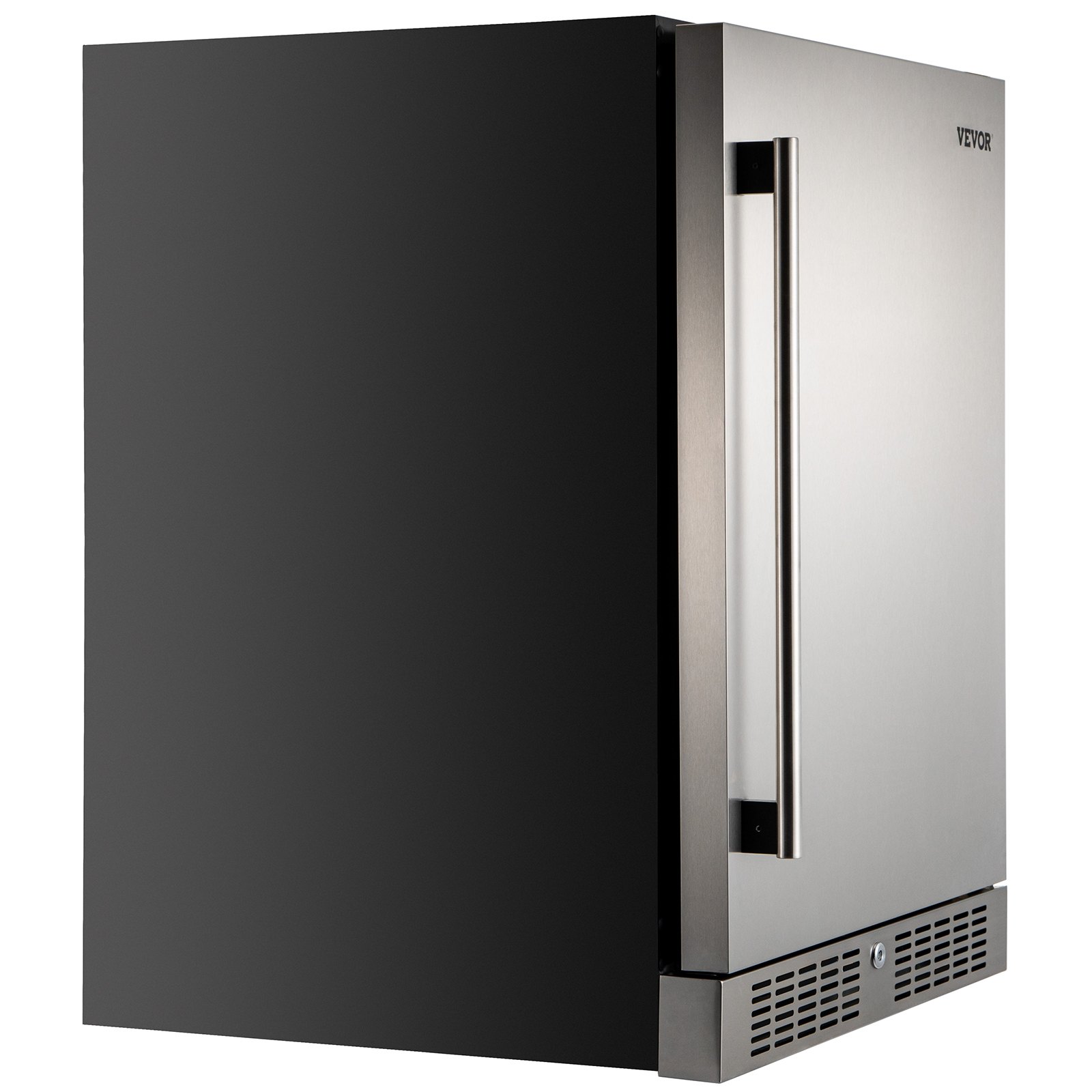 VEVOR 24'' Built-in Beverage Cooler, 5.3 cu.ft. Stainless Steel Beverage Refrigerator w/Embraco Compressor, 142 Can Beer Fridge for Home Bar Office Outdoor Indoor Use, 150L, Black & Silver