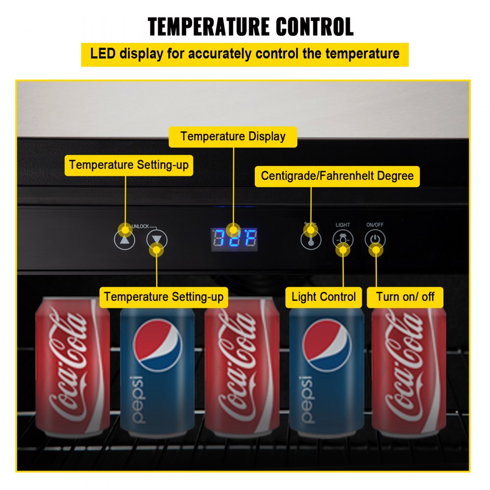 VEVOR Outdoor Refrigerator, Built-in 24" Undercounter Refrigerator, 5.5 cu.ft. Built-in Beverage Refrigerator, Stainless Steel Compact Refrigerator Mini Bar Beer Fridge for Home Bar Office Outdoor