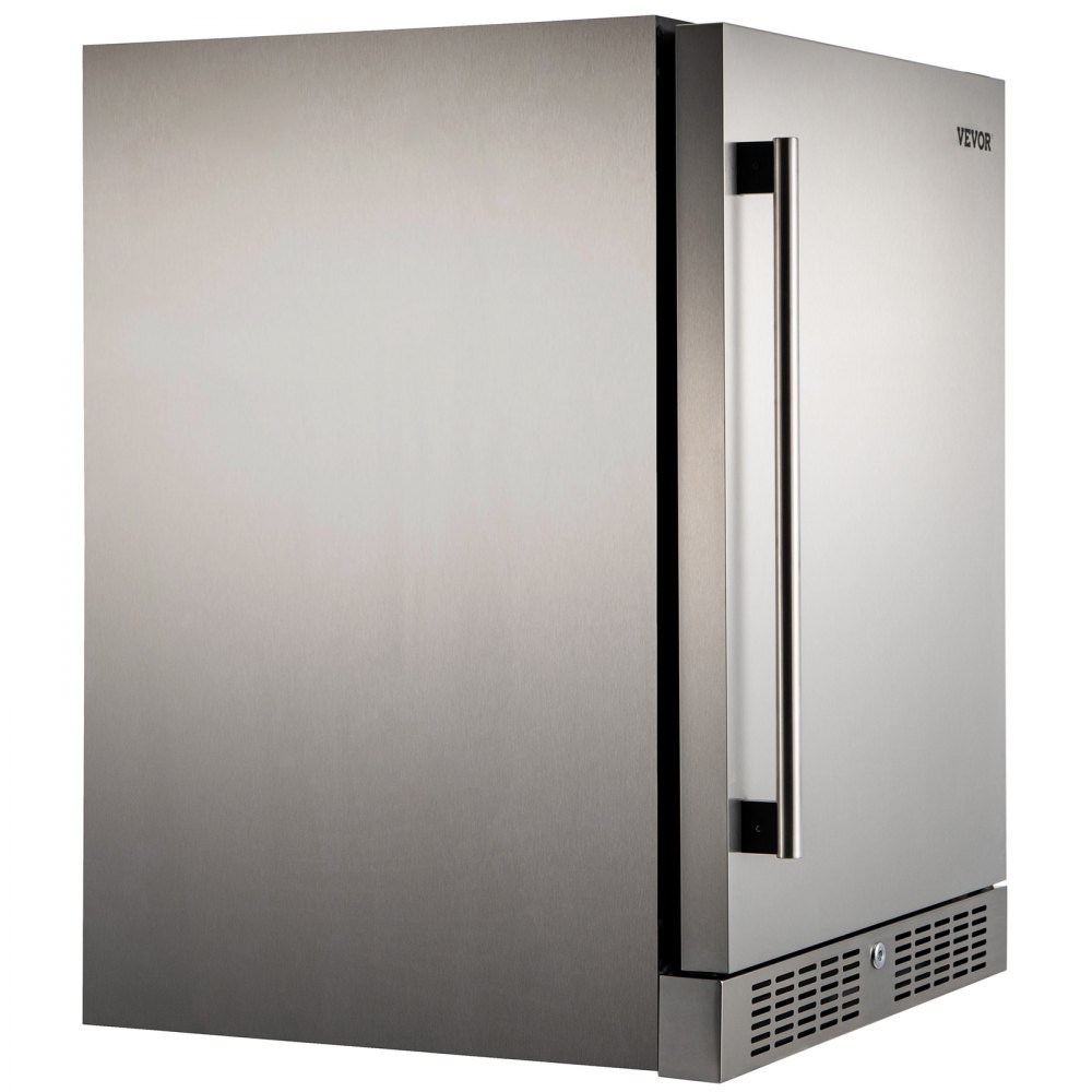 VEVOR Outdoor Refrigerator, Built-in 24" Undercounter Refrigerator, 5.5 cu.ft. Built-in Beverage Refrigerator, Stainless Steel Compact Refrigerator Mini Bar Beer Fridge for Home Bar Office Outdoor