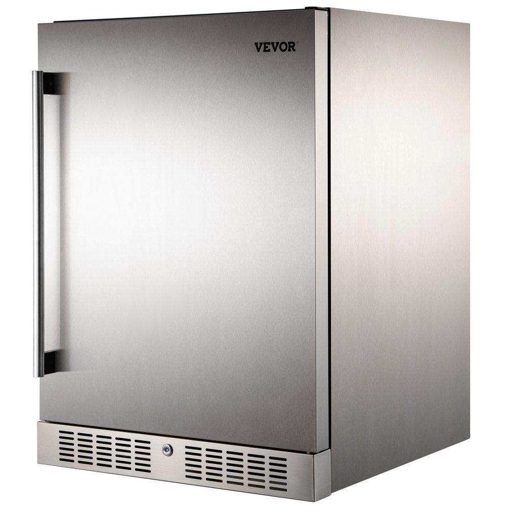 VEVOR Outdoor Refrigerator, Built-in 24" Undercounter Refrigerator, 5.5 cu.ft. Built-in Beverage Refrigerator, Stainless Steel Compact Refrigerator Mini Bar Beer Fridge for Home Bar Office Outdoor