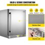 VEVOR Outdoor Refrigerator, Built-in 24" Undercounter Refrigerator, 5.5 cu.ft. Built-in Beverage Refrigerator, Stainless Steel Compact Refrigerator Mini Bar Beer Fridge for Home Bar Office Outdoor