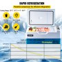 VEVOR Refrigerador portátil de 23 cuartos (22 litros), control de aplicación de refrigerador de 12 voltios (-4 ℉ ~ 68 ℉), refrigerador de compresor eléctrico para automóvil con 12/24 V CC y 110-240 V CA para acampar, viajar, pescar, uso en exteriores o en el hogar