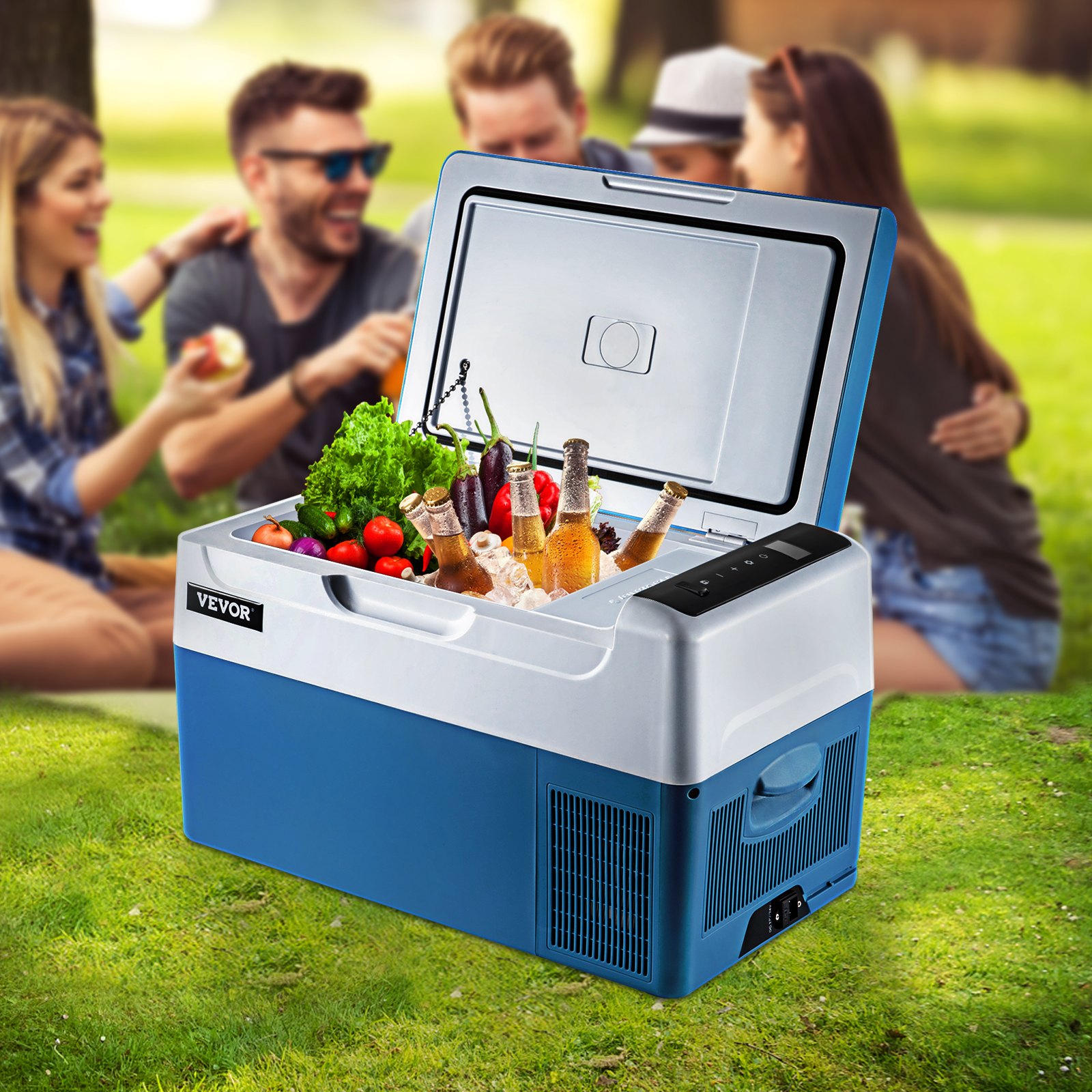 VEVOR Car Refrigerator 22L Car fridge 12 v Compressor Portable Car Mini Fridge Car Refrigerator Freezer Vehicle Truck RV Boat Electric Cooler for Driving Travel Fishing Outdoor and Home Use