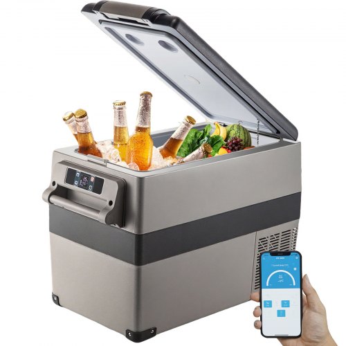 VEVOR Car Refrigerator 45L Car fridge 12/24v Compressor Portable Car Mini Fridge Car Refrigerator Freezer Vehicle Truck RV Boat Electric Cooler for Driving Travel Fishing Outdoor and Home Use