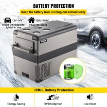 VEVOR Portable Small Car Freezer 45L Mini Car Freezer Refrigerator 45W Car Fridge Cooler 12V Fridge Freezer AC/DC Portable Freezer Portable Vehicle Car Fridge For Home and Outdoor Use