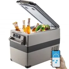 VEVOR Portable Small Car Freezer 45L Mini Car Freezer Refrigerator 45W Car Fridge Cooler 12V Fridge Freezer AC/DC Portable Freezer Portable Vehicle Car Fridge For Home and Outdoor Use