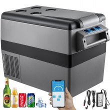 VEVOR Portable Small Car Freezer 45L Mini Car Freezer Refrigerator 45W Car Fridge Cooler 12V Fridge Freezer AC/DC Portable Freezer Portable Vehicle Car Fridge For Home and Outdoor Use