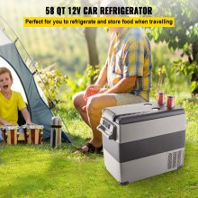 VEVOR Car Refrigerator 55L Compressor Portable Small Refrigerator Car Refrigerator Freezer Vehicle Car Truck RV Boat Mini Electric Cooler for Driving Travel Fishing Outdoor and Home Use