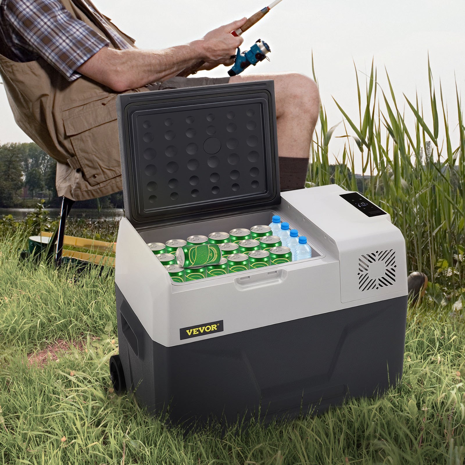 VEVOR Car Refrigerator 30L Car fridge 12/24 v Compressor Car Mini Fridge Portable Car Refrigerator Freezer Vehicle Truck RV Boat Electric Cooler for Driving Travel Fishing Outdoor and Home Use