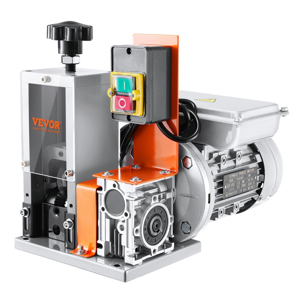 Máquina automática de decapagem de fios VEVOR, descascador de cabos motorizado elétrico de 0,06''-0,98'', 180 W, 60 pés/min Descascador de fios com referência de profundidade de decapagem visível, para reciclagem de sucata de cobre