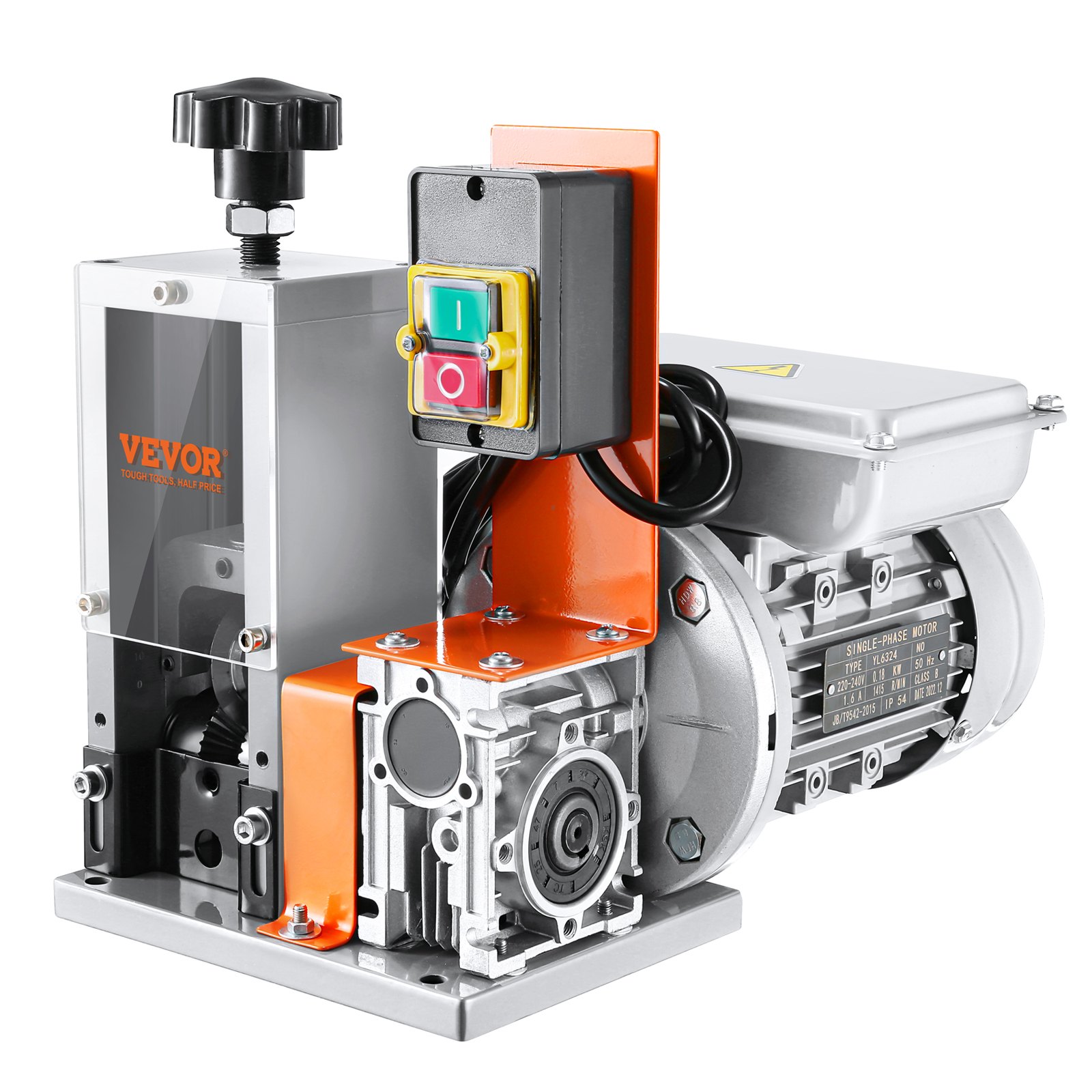 VEVOR Automatic Wire Stripping Machine, 1.5mm-30mm Electric Motorized Cable Stripper, 180W, 18.3 m/min Wire Peeler with Visible Stripping Depth Reference, for Scrap Copper Recycling