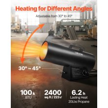 Portable Propane Air Heater 100000BTU Stepless Temp Settings Outdoor