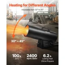 Portable Propane Air Heater 100000BTU Stepless Temp Settings Outdoor