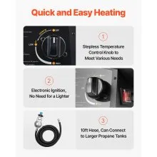 Portable Propane Air Heater 100000BTU Stepless Temp Settings Outdoor