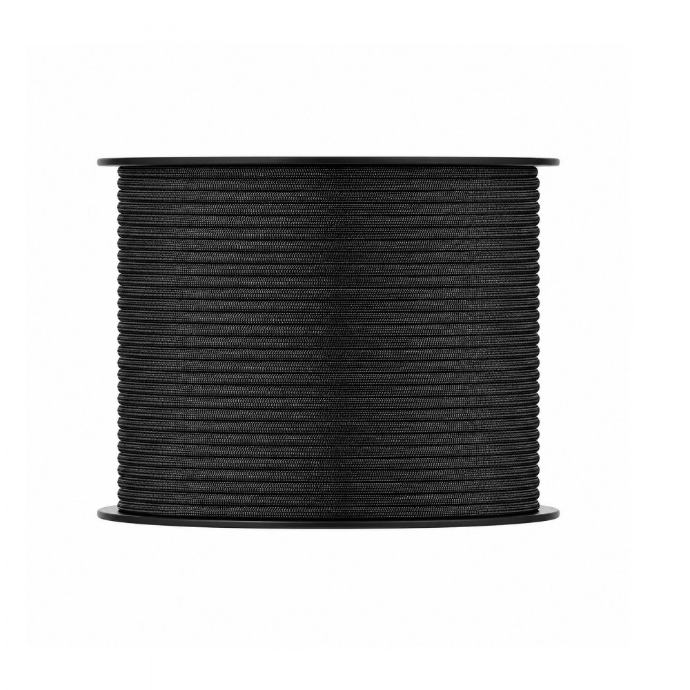 VEVOR Paracord Rope 4 mm x 305 m Nylon Parachute Cord 550 Tactical, Survival Cord, Heavy Duty 7 Strand, 272 kg High Breaking Strength, Utility Rope, for Outdoor Camping & Bracelets, Black