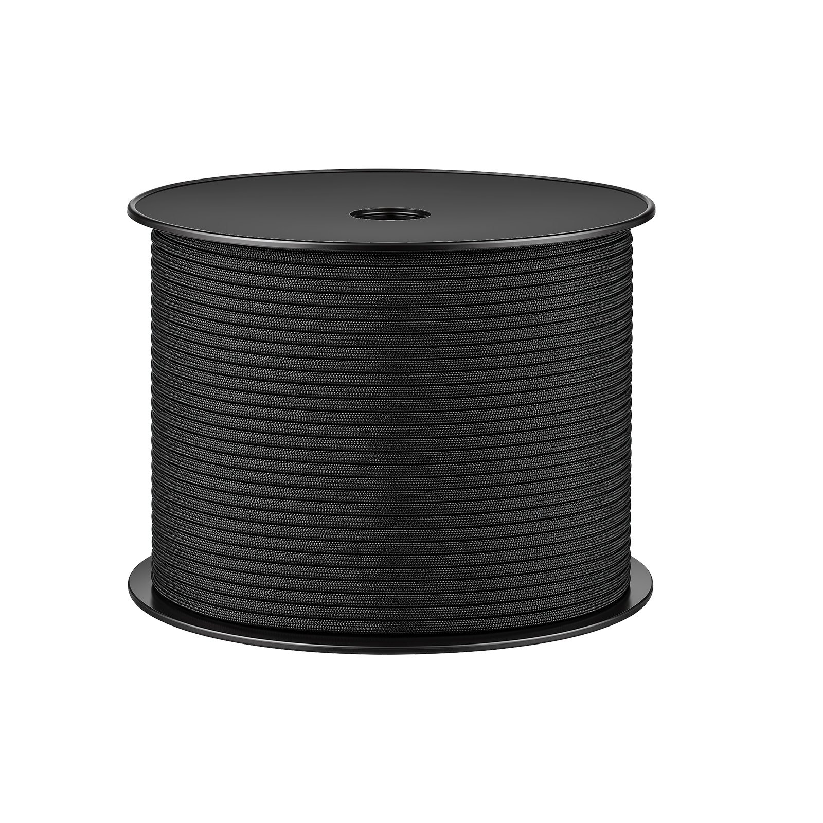 VEVOR Paracord Rope 4 mm x 305 m Nylon Parachute Cord 550 Tactical, Survival Cord, Heavy Duty 7 Strand, 272 kg High Breaking Strength, Utility Rope, for Outdoor Camping & Bracelets, Black