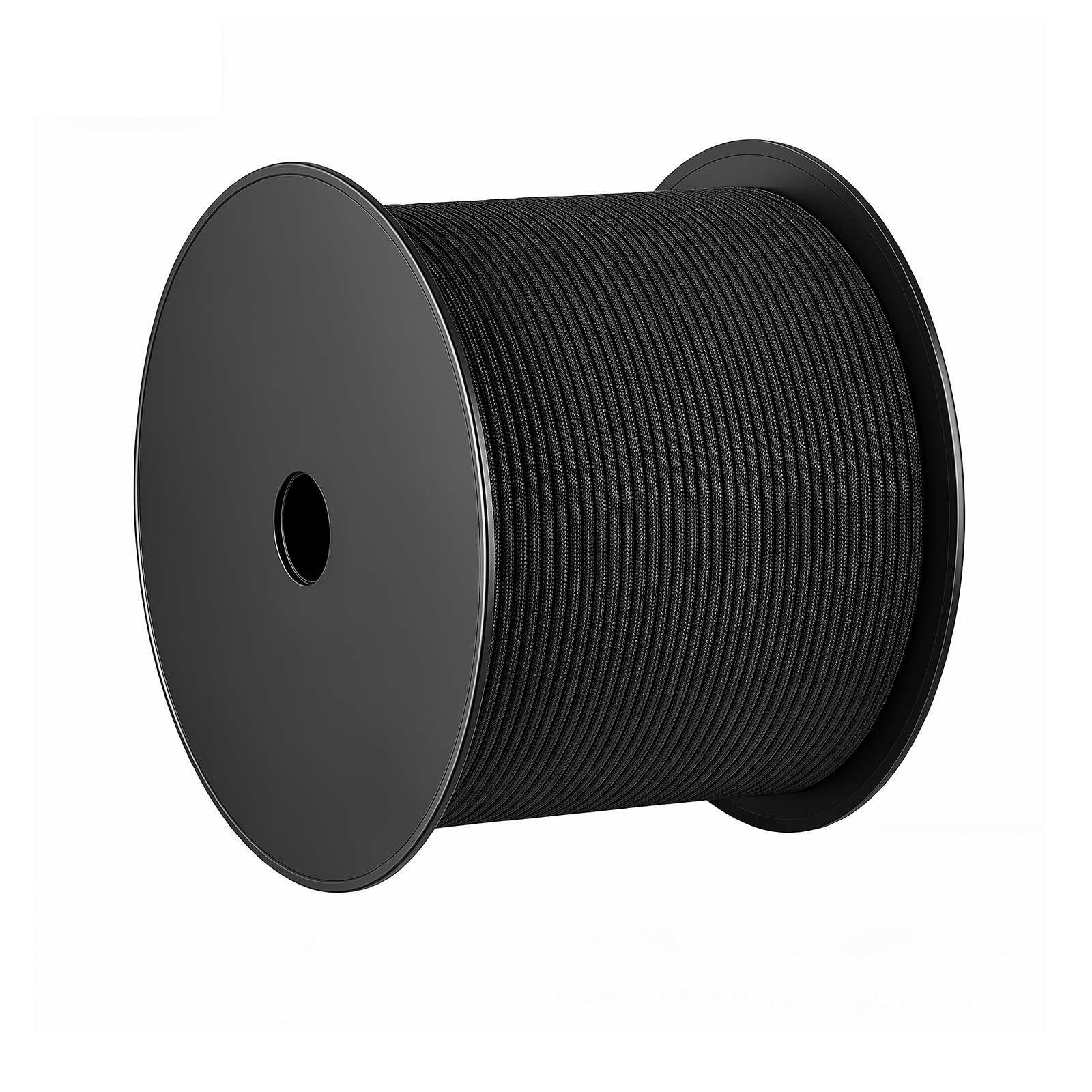 VEVOR Paracord Rope 4 mm x 305 m Nylon Parachute Cord 550 Tactical, Survival Cord, Heavy Duty 7 Strand, 272 kg High Breaking Strength, Utility Rope, for Outdoor Camping & Bracelets, Black