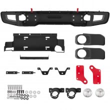 VEVOR Steel Front Bumper 10th Anniversary Style Compatible With 2007-2018 Jeep JK Wrangler Rubicon