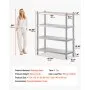 VEVOR Stainless Steel Shelving 46.8x18.5 Inch 4 Tier Adjustable Shelf Storage Unit Stainless Steel Heavy Duty Shelving for Kitchen Commercial Office Garage Storage 330lb Per Shelf