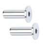 two VEVOR stainless steel protector sleeves with a cylindrical body and hollow center.