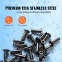 VEVOR 101 Pack T316 Stainless Steel Protector Sleeves for 1/8" Wire Rope Cable Railing, DIY Balustrade T316 Marine Grade, Come with A Free Drill Bit, Black