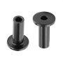 black VEVOR stainless steel cable railing sleeves with cylindrical design and a smooth finish.