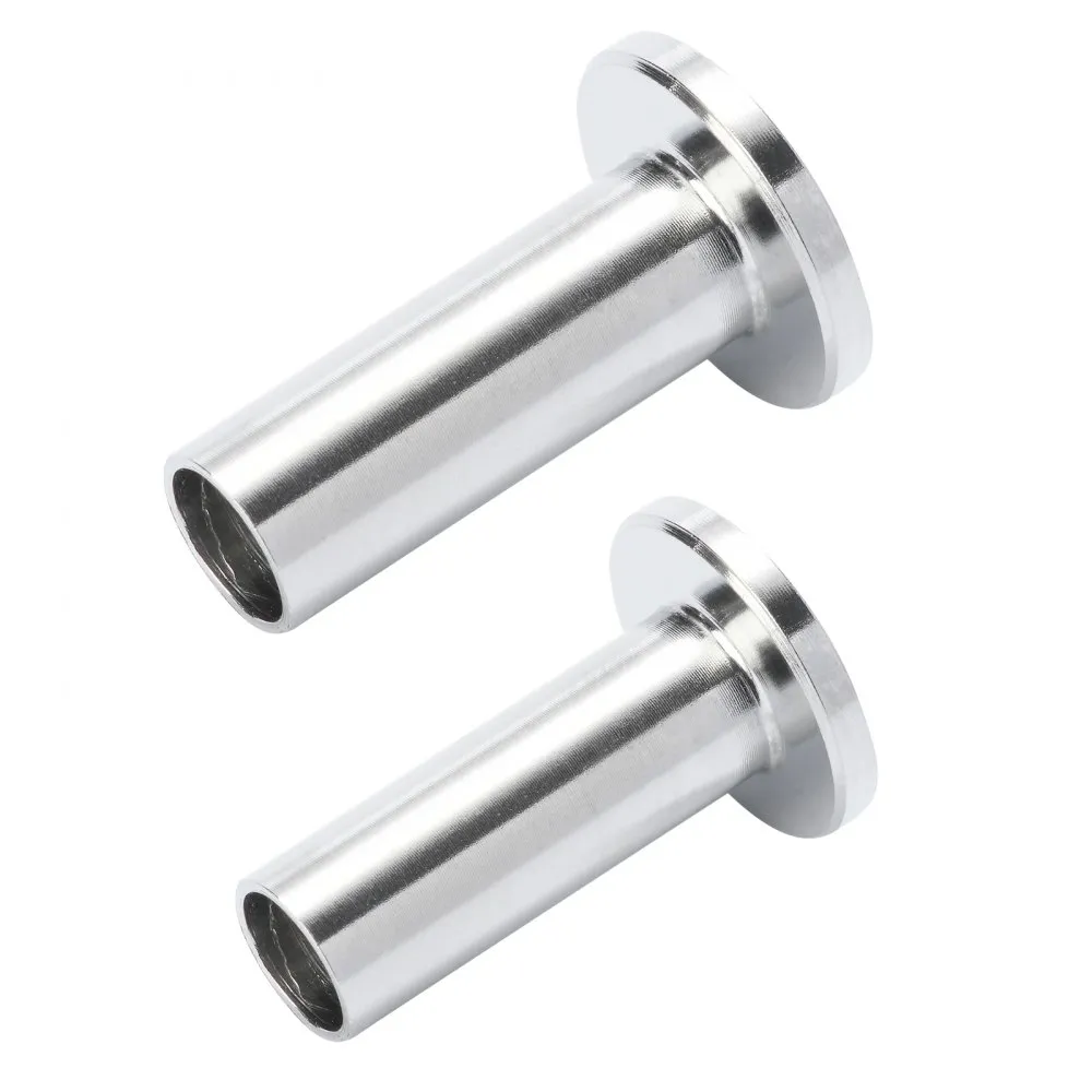 VEVOR stainless steel protector sleeves, cylindrical with flanged ends, isolated on a white background.