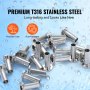 VEVOR 121 Pack T316 Stainless Steel Protector Sleeves for 5/32" 3/16" Wire Rope Cable Railing, DIY Balustrade T316 Marine Grade, Come with A Free Drill Bit, Silver