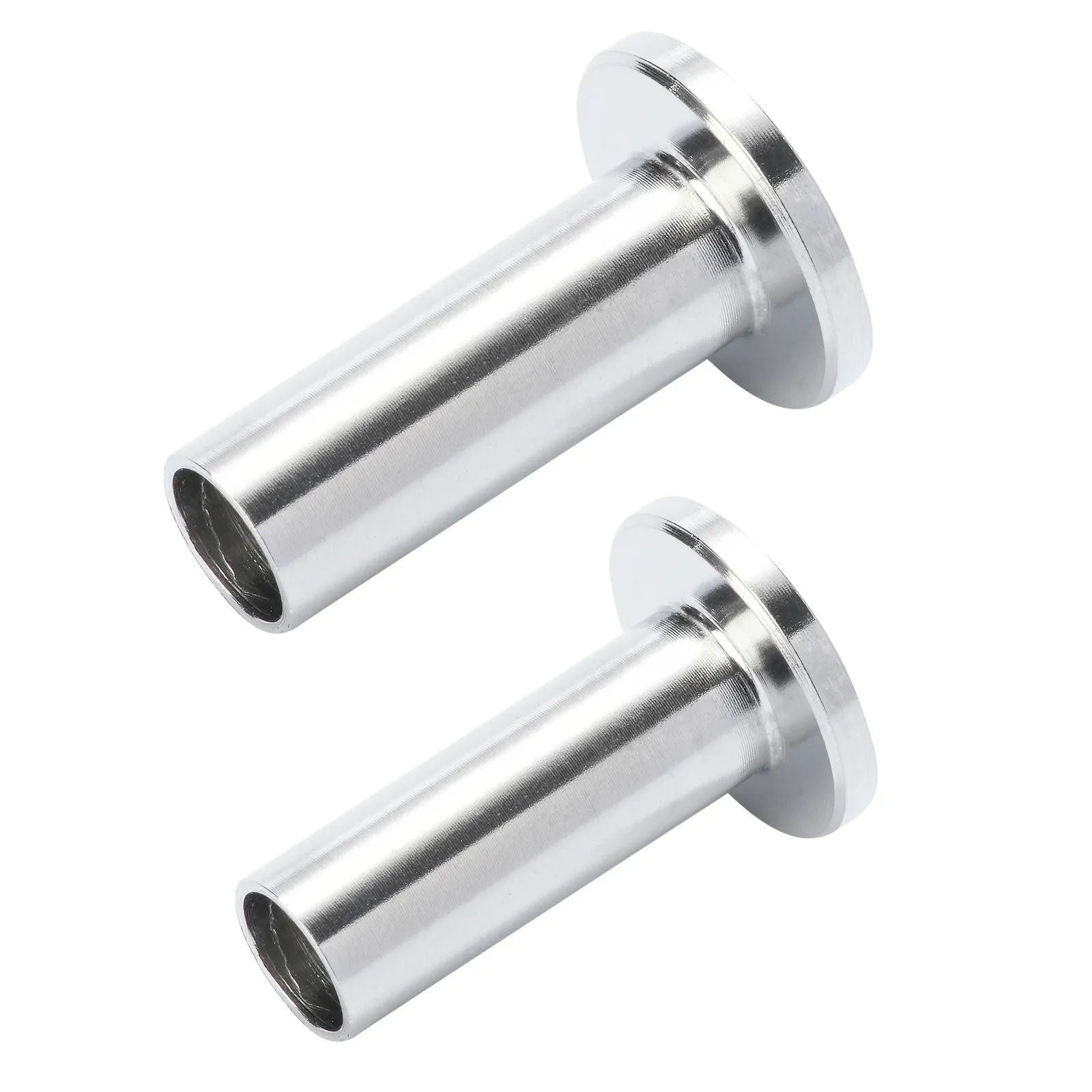 VEVOR stainless steel protector sleeves, cylindrical with flanged ends, isolated on a white background.