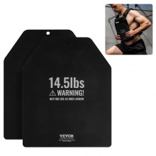 Plaques de gilet lestées VEVOR pour entraînement de force, course à pied, 2 plaques de 14,5 lb