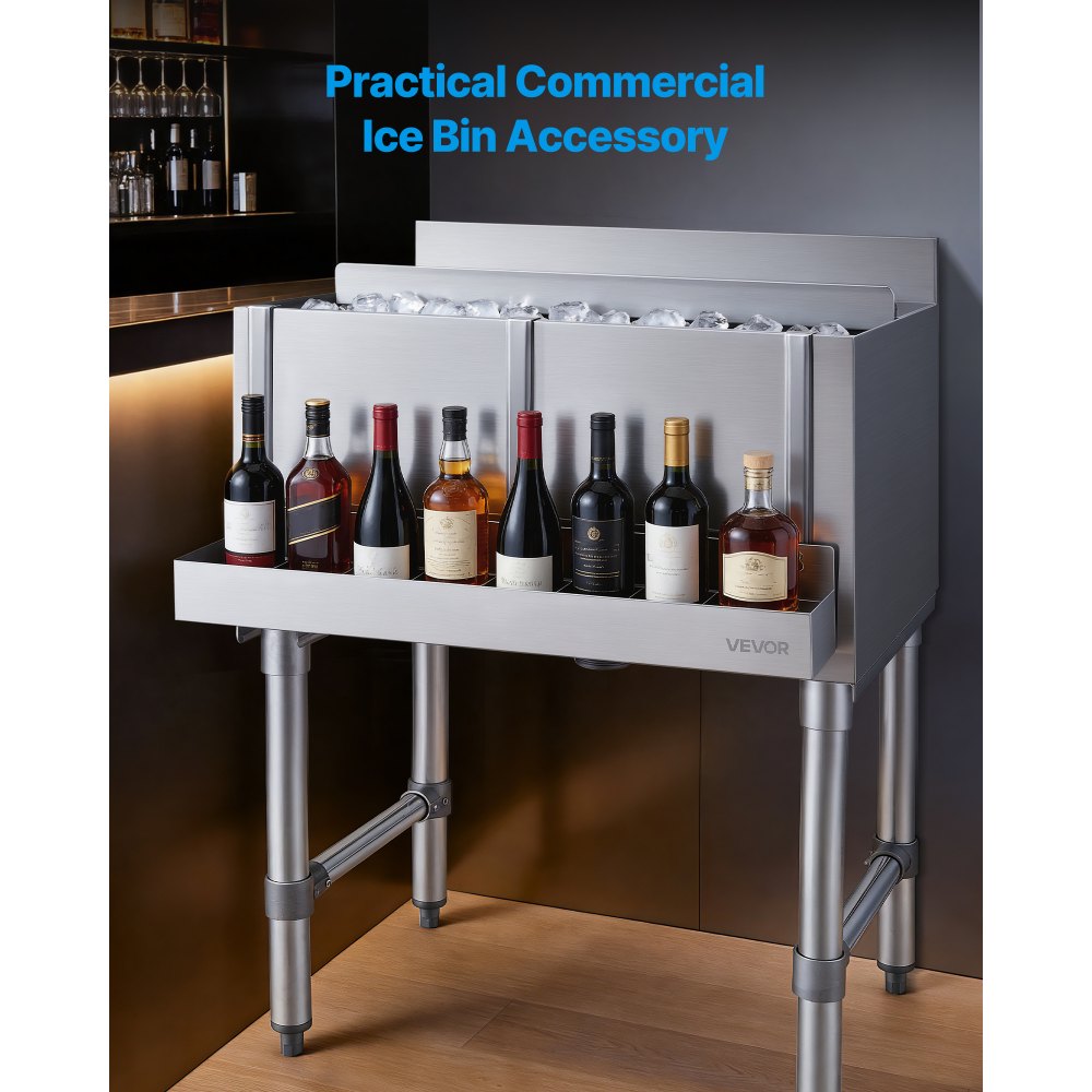 VEVOR Stainless Steel Bottle Holder, 24 Inch Bar Speed Rail, Liquor Bottle Holder Rack with Bolt-On Mounting & Hook-On Mounting, Wall Mounted Syrup Rack for Kitchen, Bar, Restaurant, Pub, Silver