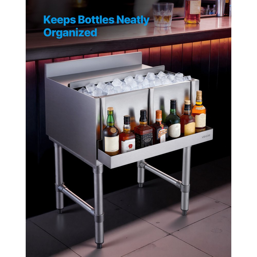 VEVOR Stainless Steel Bottle Holder, 24 Inch Bar Speed Rail, Liquor Bottle Holder Rack with Bolt-On Mounting & Hook-On Mounting, Wall Mounted Syrup Rack for Kitchen, Bar, Restaurant, Pub, Silver
