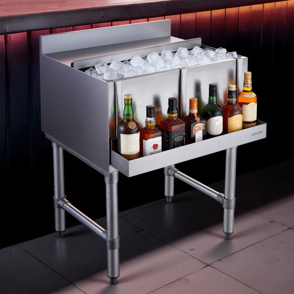 VEVOR Stainless Steel Bottle Holder, 24 Inch Bar Speed Rail, Liquor Bottle Holder Rack with Bolt-On Mounting & Hook-On Mounting, Wall Mounted Syrup Rack for Kitchen, Bar, Restaurant, Pub, Silver