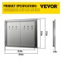 Vevor Double Access Dooroutdoor Kitchen Door 29wx21h Inch Stainless Steel Door