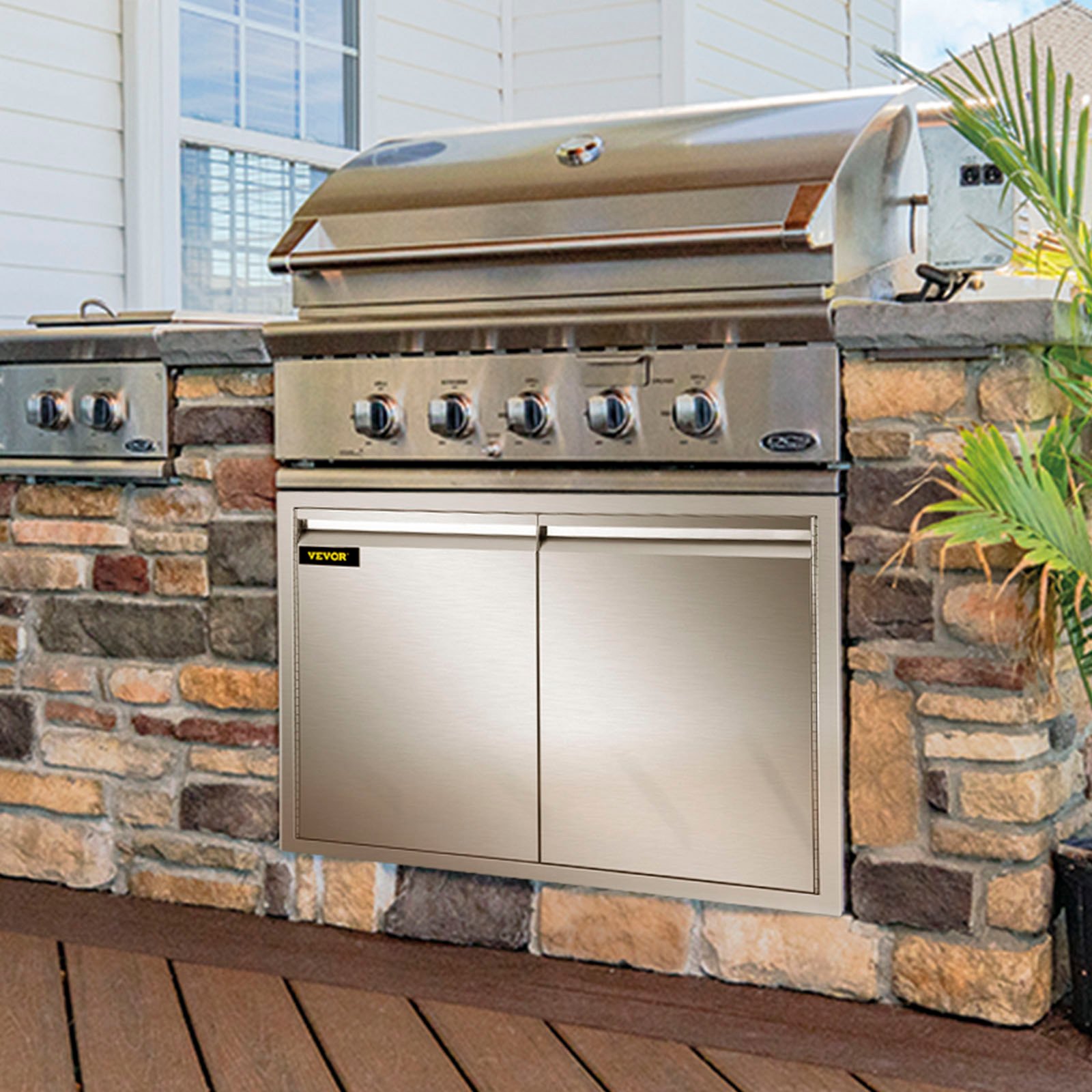 VEVOR Double Access Door Outdoor Kitchen Door 30Wx21H Inch Double-Wall BBQ Door