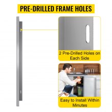 30.5''X21'' Outdoor Kitchen Access Doors BBQ Island Stainless Steel BBQ Doors